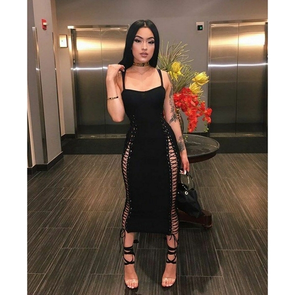 Fashionnova Temperance Knit Black Dress XS - Picture 3 of 6